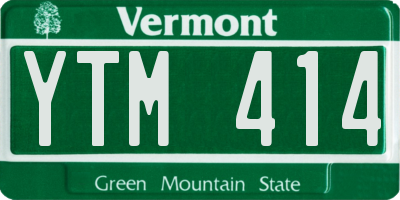VT license plate YTM414