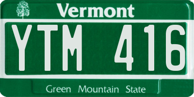 VT license plate YTM416