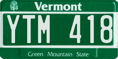 VT license plate YTM418