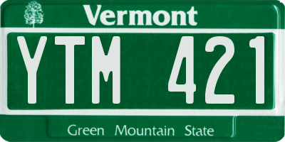 VT license plate YTM421