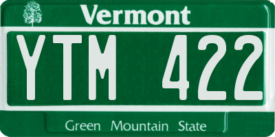 VT license plate YTM422