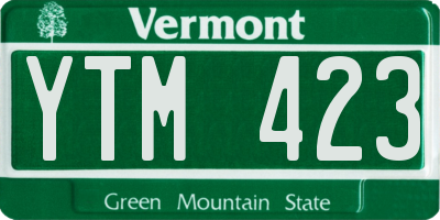 VT license plate YTM423