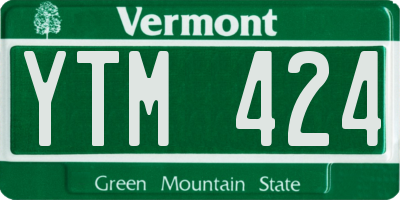 VT license plate YTM424