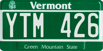 VT license plate YTM426