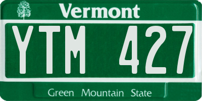 VT license plate YTM427