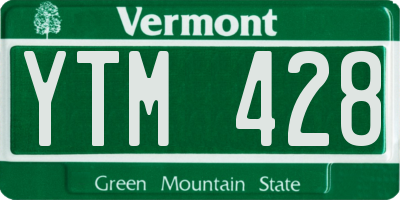 VT license plate YTM428