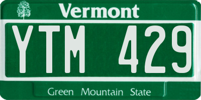 VT license plate YTM429