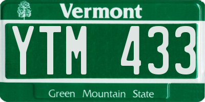 VT license plate YTM433