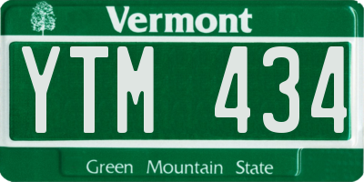 VT license plate YTM434
