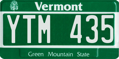 VT license plate YTM435