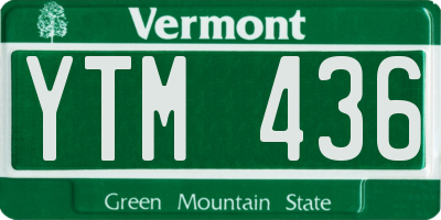 VT license plate YTM436