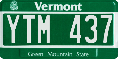 VT license plate YTM437