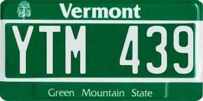 VT license plate YTM439