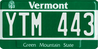VT license plate YTM443