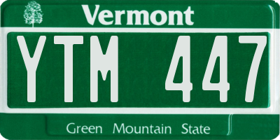 VT license plate YTM447