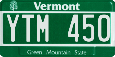 VT license plate YTM450