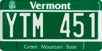 VT license plate YTM451