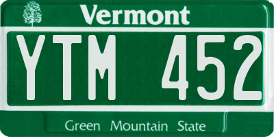 VT license plate YTM452