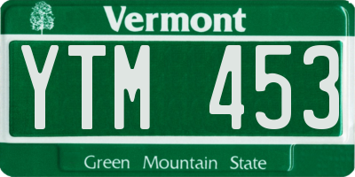 VT license plate YTM453