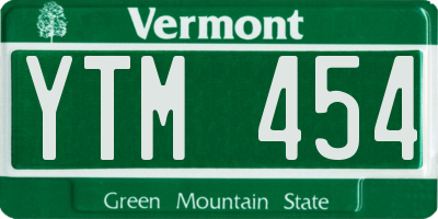 VT license plate YTM454