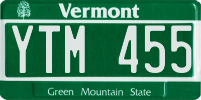VT license plate YTM455