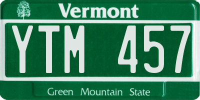 VT license plate YTM457