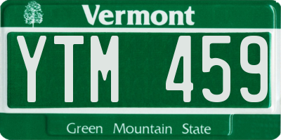 VT license plate YTM459