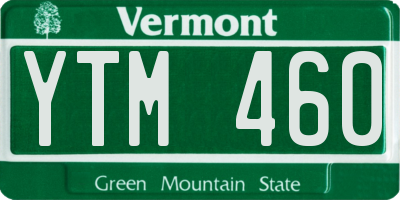 VT license plate YTM460