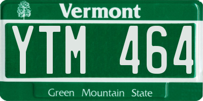 VT license plate YTM464