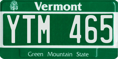 VT license plate YTM465