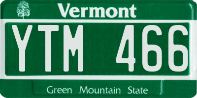 VT license plate YTM466