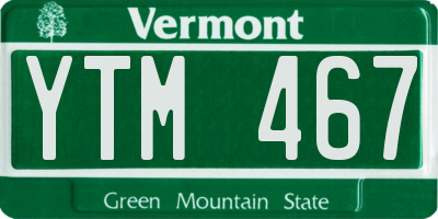 VT license plate YTM467