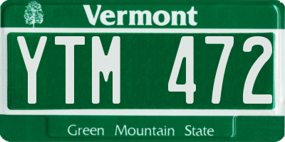 VT license plate YTM472