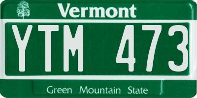 VT license plate YTM473