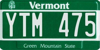 VT license plate YTM475