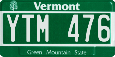 VT license plate YTM476