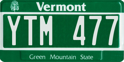 VT license plate YTM477