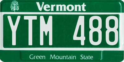 VT license plate YTM488