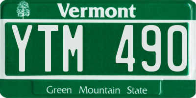 VT license plate YTM490