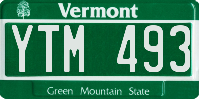 VT license plate YTM493