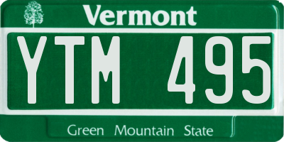 VT license plate YTM495