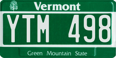 VT license plate YTM498