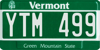 VT license plate YTM499
