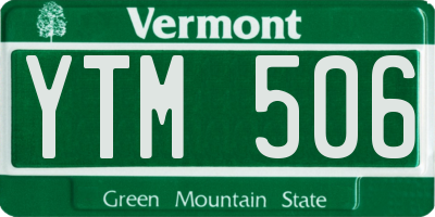 VT license plate YTM506