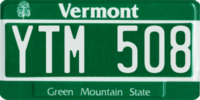 VT license plate YTM508