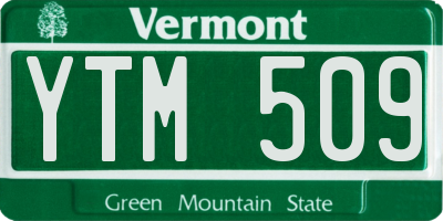 VT license plate YTM509