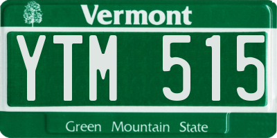 VT license plate YTM515