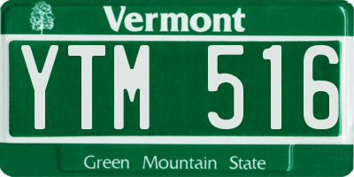 VT license plate YTM516