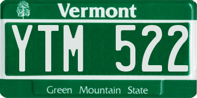 VT license plate YTM522