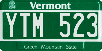 VT license plate YTM523